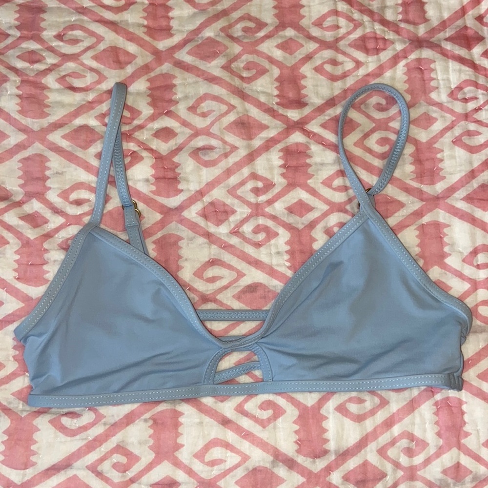 L*Space Light Blue Cutout Bikini Top